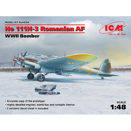 ICM 1/48 He 111H-3 Romanian AF WWII Bomber Plastic Model Kit