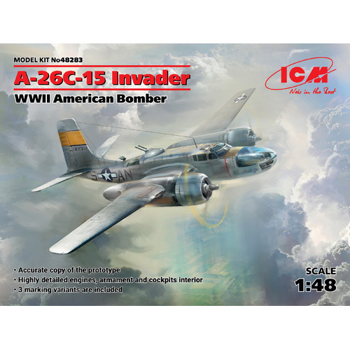 ICM 1/48 A-26?-15 Invader WWII American Bomber Plastic Model Kit
