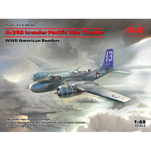 ICM 1/48 A-26? Invader Pacific War Theater WWII American Bomber Plastic Model Kit