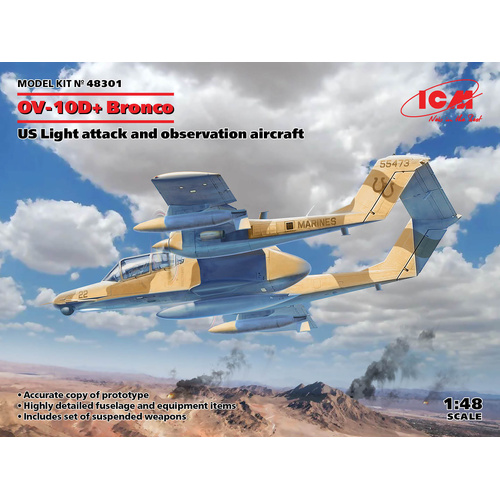 ICM 1/48 OV-10D+ Bronco US Attack Aircraft Plastic Model Kit