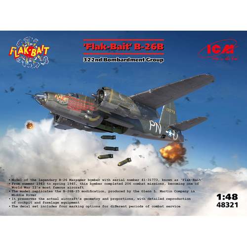 ICM 1/48 B-26B Marauder 'Flak Bait'. 322nd Bombardment Group Plastic Model Kit