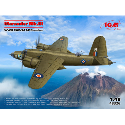 ICM 1/48 Marauder Mk.III WWII RAF/SAAF Bomber Plastic Model Kit