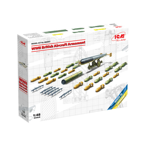 ICM 1/48 WWII British Aircraft Armament Plastic Model Kit