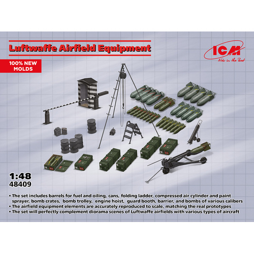 ICM 1/48 LW Airfield Equipment Plastic Model Kit