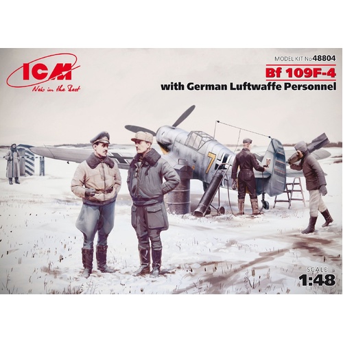 ICM 1/48 Bf 109F-4 with German Luftwaffe Personnel Plastic Model Kit