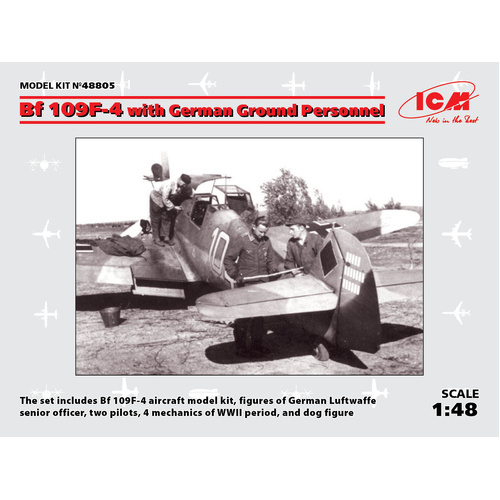 ICM 1/48 Bf 109F-4 with German Ground Personnel Plastic Model Kit