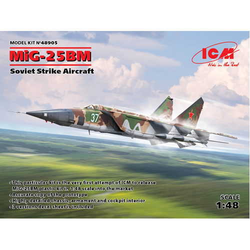 ICM 1/48 MiG-25 BM Soviet Strike Aircraft Plastic Model Kit