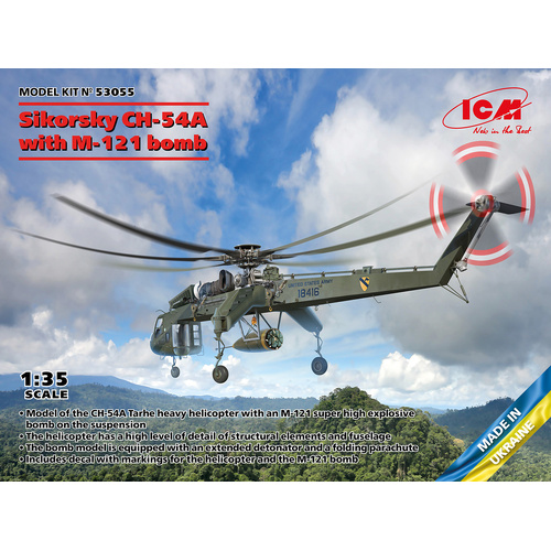 ICM 1/35 Sikorsky CH-54A Tarhe with M-121 bomb Plastic Model Kit