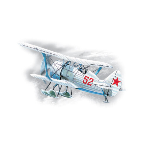 ICM 1/72 I-15 bis WWII Soviet Biplane Fighter (Winter Version) Plastic Model Kit
