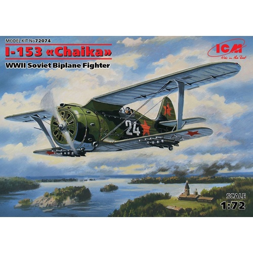 ICM 1/72 I-153 "Chaika" WWII Soviet Biplane Fighter Plastic Model Kit