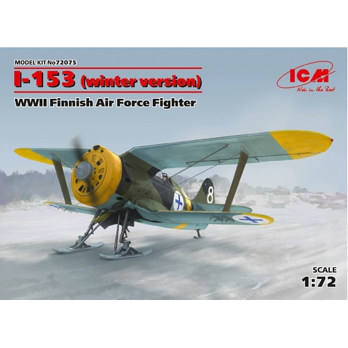 ICM 1/72 I-153 WWII Finnish Air Force Fighter (winter version) Plastic Model Kit