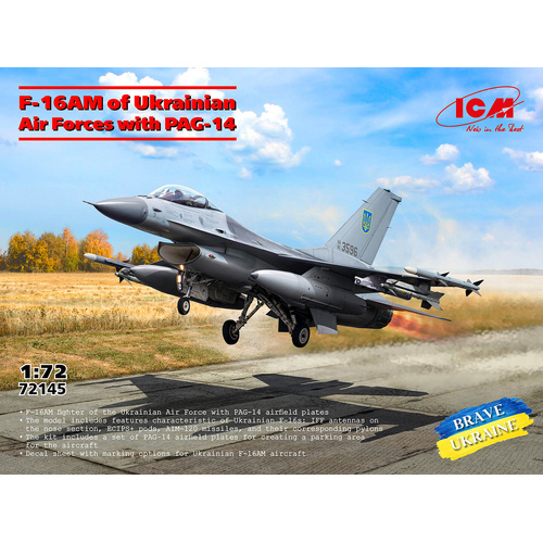 ICM 1/72 F-16AM of Ukrainian Air Forces with PAG-14 Plastic Model Kit