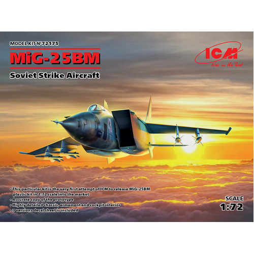 ICM 1/72 MiG-25 BM Soviet Strike Aircraft Plastic Model Kit