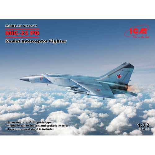 ICM 1/72 MiG-25PD Soviet Interceptor Fighter Plastic Model Kit