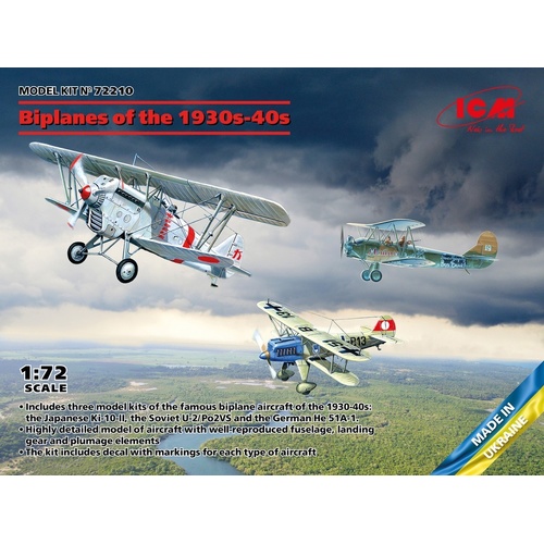 ICM 1/72 Biplanes of the 1930s and 1940s (??-51A-1 Ki-10-II U-2/Po-2VS) Plastic Model Kit