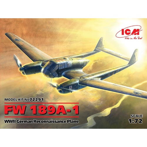 ICM 1/72 FW 189A-1 WWII German Reconnaissance Plane Plastic Model Kit