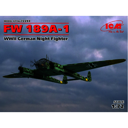 ICM 1/72 FW 189A-1 WWII German Night Fighter Plastic Model Kit