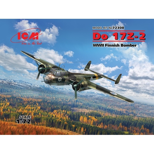 ICM 1/72 Do 17Z-2 WWII Finnish Bomber Plastic Model Kit