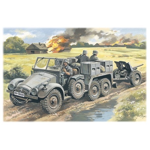 ICM 1/72 Krupp L2H143 Kfz.69 with Pak 36 German Artillery Tractor Plastic Model Kit