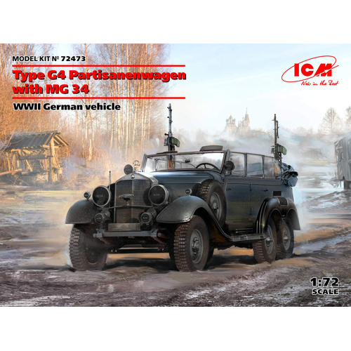 ICM 1/72 Type G4 Partisanenwagen with MG 34 WWII German vehicle Plastic Model Kit