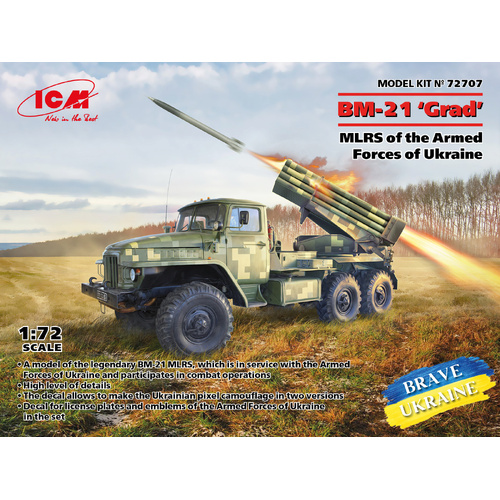 ICM 1/72 BM-21 'Grad' MLRS of the Armed Forces of Ukraine Plastic Model Kit