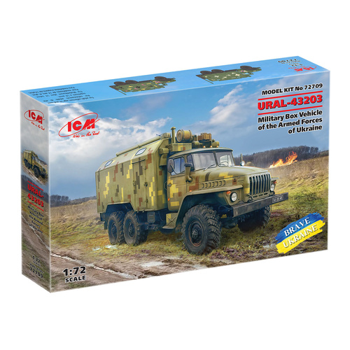 ICM 1/72 URAL-43203 Military Box Vehicle of the Armed Forces of Ukraine Plastic Model Kit