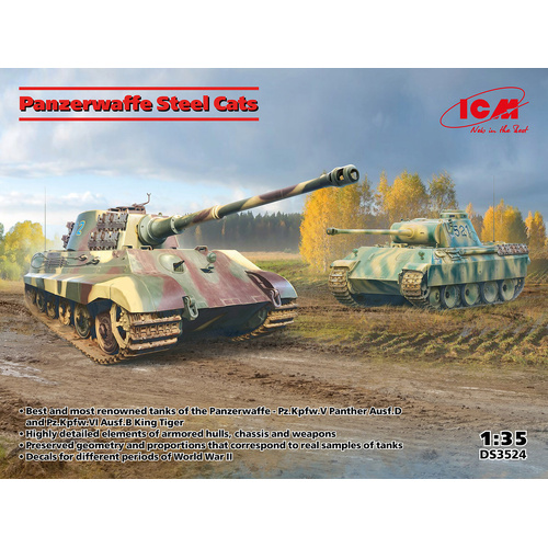 ICM 1/35 Panzerwaffe steel cats Plastic Model Kit Diorama Set