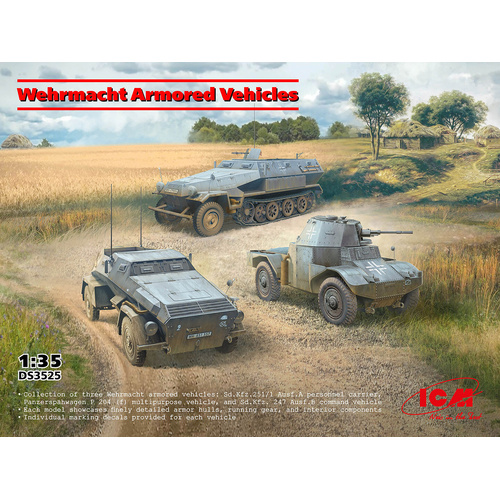 ICM 1/35 Wehrmacht Armored Vehicles Plastic Model Kit Diorama Set