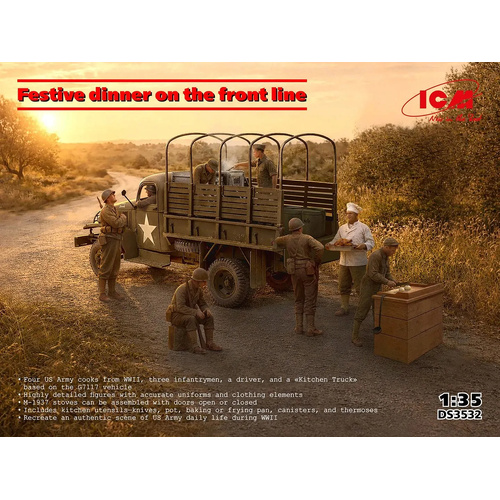ICM 1/35 Festive Dinner on the Front Line Plastic Model Kit Diorama Set