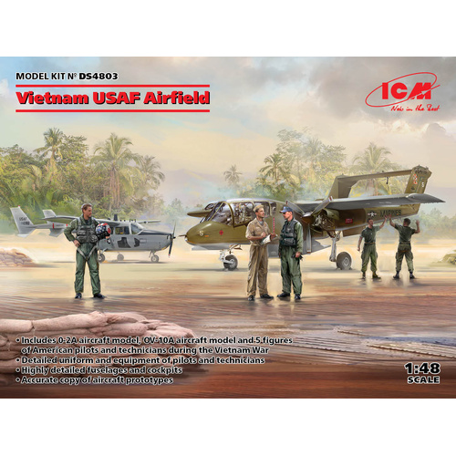 ICM 1/48 Vietnam USAF Airfield Plastic Model Kit Diorama Set
