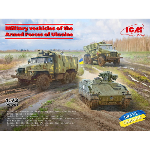 ICM 1/72 Military vechicles of the Armed Forces of Ukraine Plastic Model Kit Diorama Set