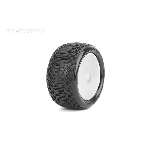 Jetko 1/10 Buggy 2&4WD Rear-J-one/Dish/White Rim/Super Soft/Glued