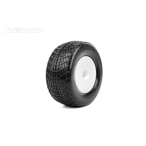 Jetko 1/10 2.2 Stadium Truck-POSITIVE/Dish/White Rim/Medium Soft/Glued