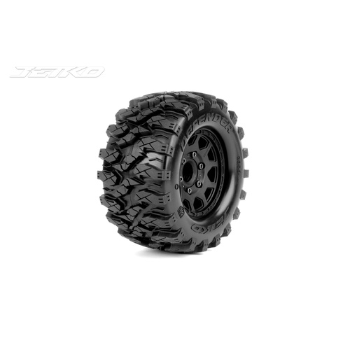 Jetko 1/10 MT 2.8 EX-DEFENDER/Claw Rim/Black/Medium Soft/Glued/Belted