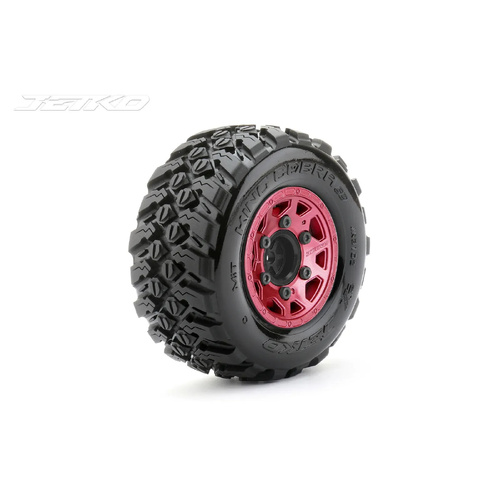 Jetko 1/10 SC EX-KING COBRA Tyres (Claw Rim/Metal Red/Medium Soft/all offsets) [3102CRMSGN]