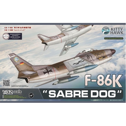 Kitty Hawk 1/32 F-86K Sabre Dog Plastic Model Kit