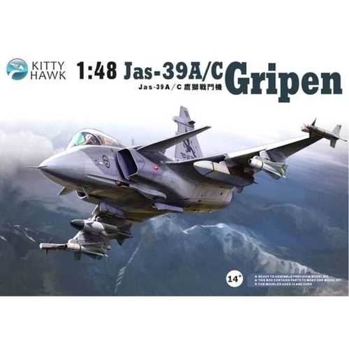 Kitty Hawk 1/48 Jas-39A/C "Gripen" Plastic Model Kit