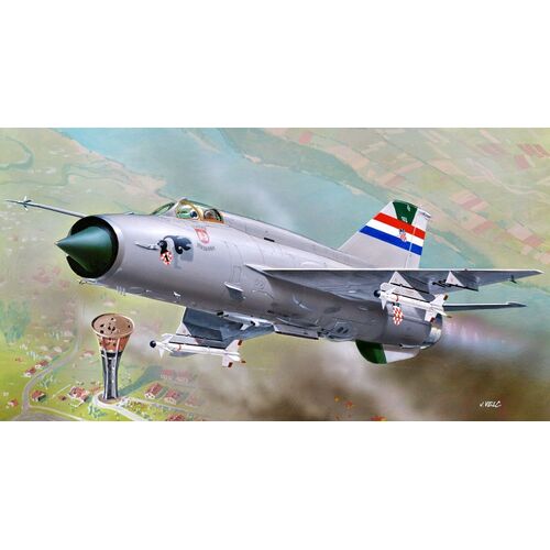 Kovozavody 1/72 MiG-21BIS Croat, Poland, Hungr,Bulg. w.weapons Plastic Model Kit