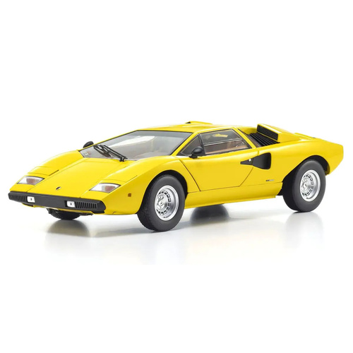 Kyosho 1/18 Lamborghini Countach LP 400 Yellow (Int. Tan) Diecast Model Car