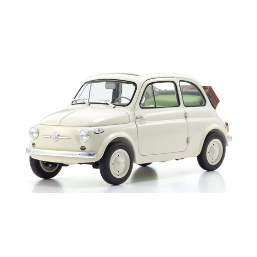Kyosho Original 1/18 Fiat Nuova 500 with Accessories Ivory Diecast Model Car