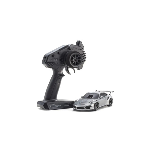 Kyosho Mini-Z Porsche 911 GT3 RS GT Metallic Silver RWD MR-04 Readyset
