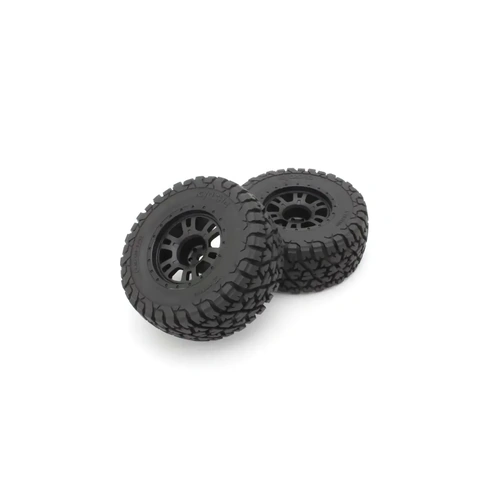 Kyosho Pre-glued 2.4 inch tire and wheel set (KB10L/black/2 pieces) [KBTH002BK]