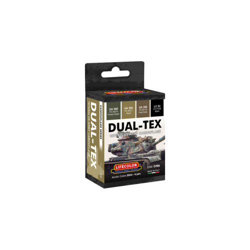 LifeColor DUAL-TEX 1970/80 US Army Camouflage Scheme - 4 Colour Acrylic Paint Set