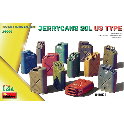 MiniArt 1/24 Jerrycans 20L US Type Plastic Model Kit