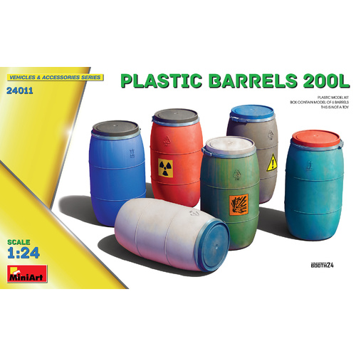 MiniArt 1/24 Plastic Barrels 200L Plastic Model Kit