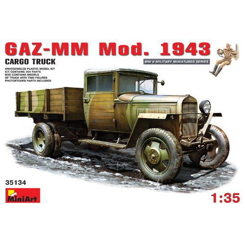 MiniArt 1/35 GAZ-MM. Mod. 1943. Cargo Truck Plastic Model Kit