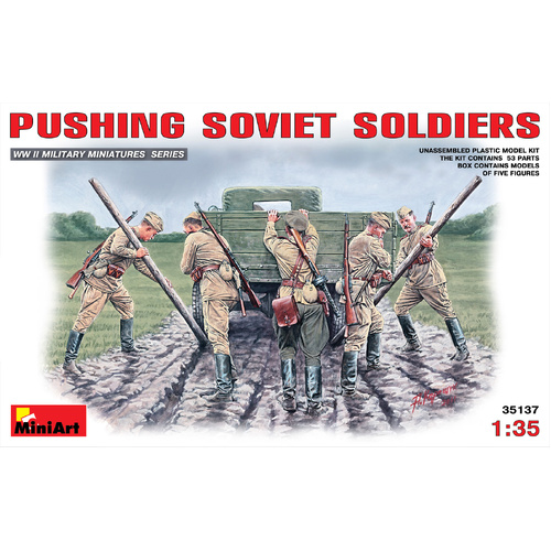 MiniArt 1/35 Pushing Soviet Soldiers Plastic Model Kit