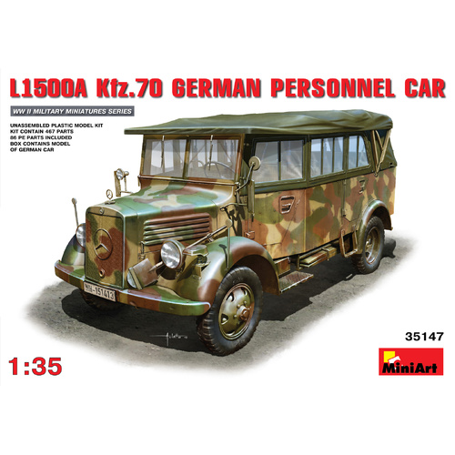 MiniArt 1/35  L1500A (Kfz.70) German Personnel Car Plastic Model Kit