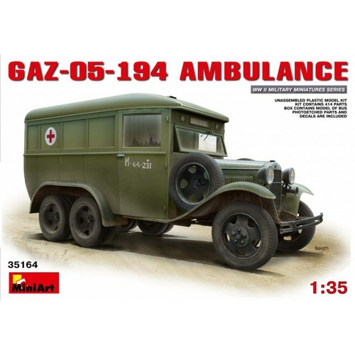 MiniArt 1/35 GAZ-05-194 Ambulance Plastic Model Kit