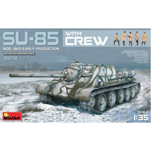 MiniArt 1/35 SU-85 Mod. 1943 (Early Production) w/Crew Plastic Model Kit